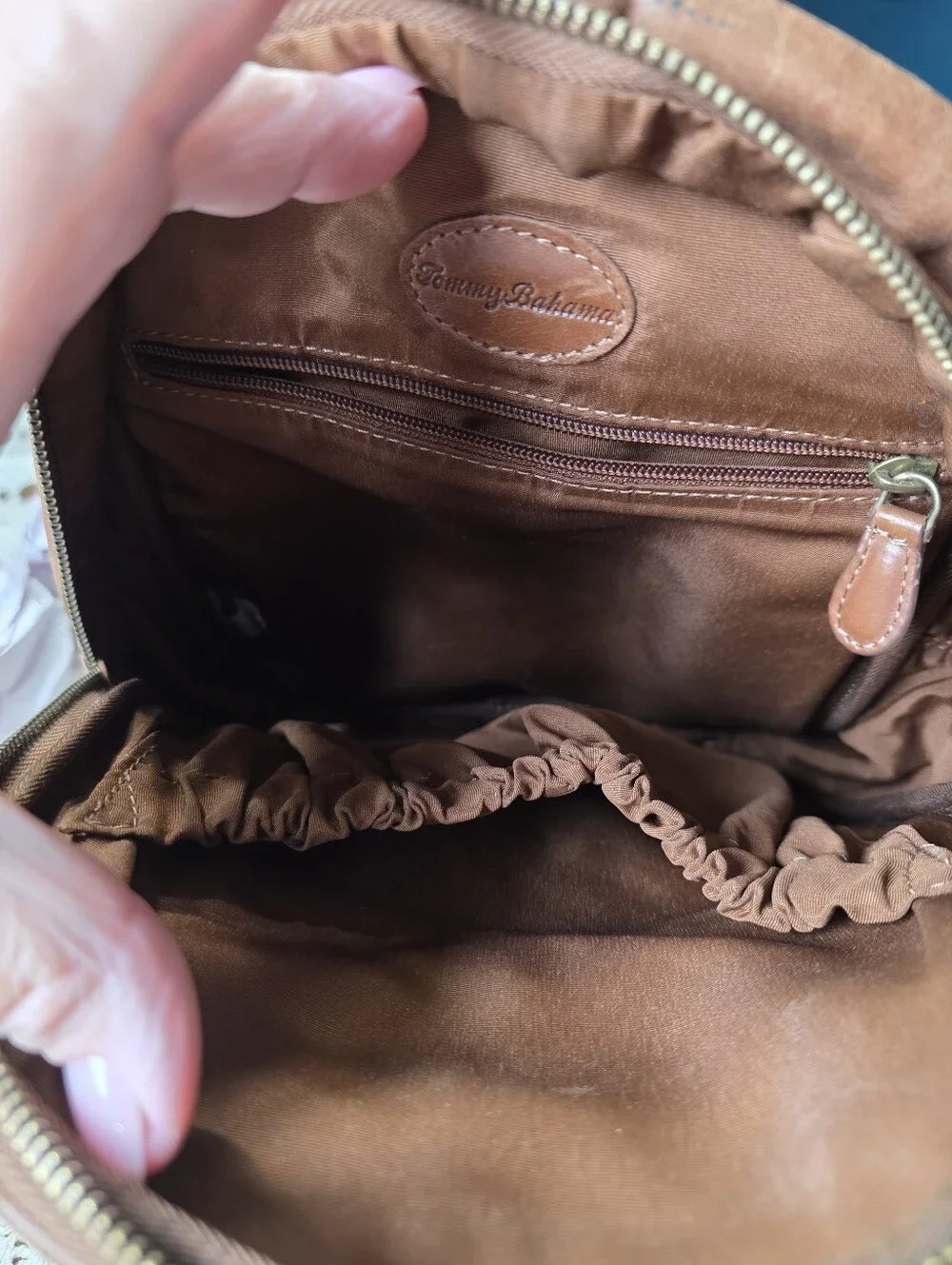 Tommy Bahama Weathered Leather  Small Backpack - Brown